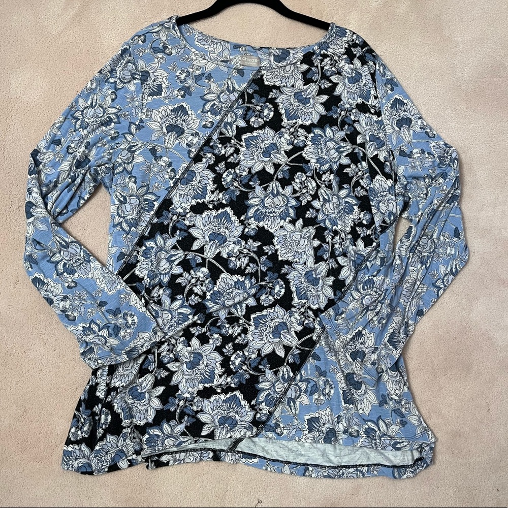 Chicos Floral Long Sleeve Tee